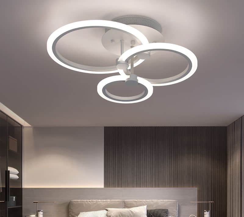Lustra LED Jade White 3 Cercuri 74W Telecomanda