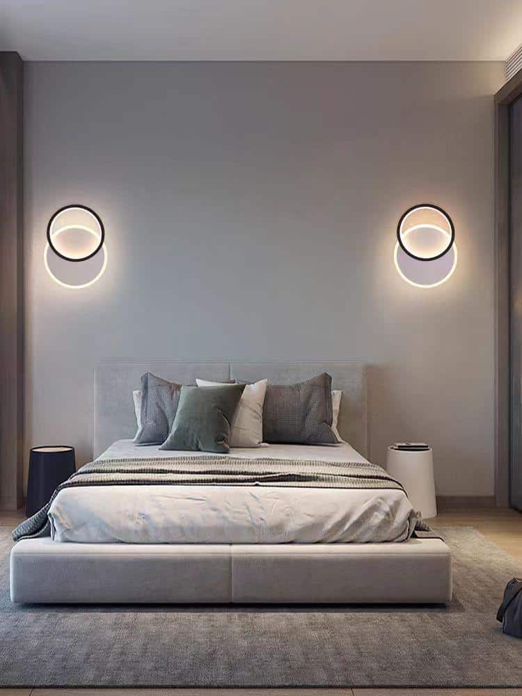 Aplica LED Perete Amelina 10W Alb cu Negru Cerc