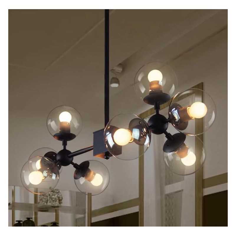 Lustra 8 Globuri Trasparente Quera E27