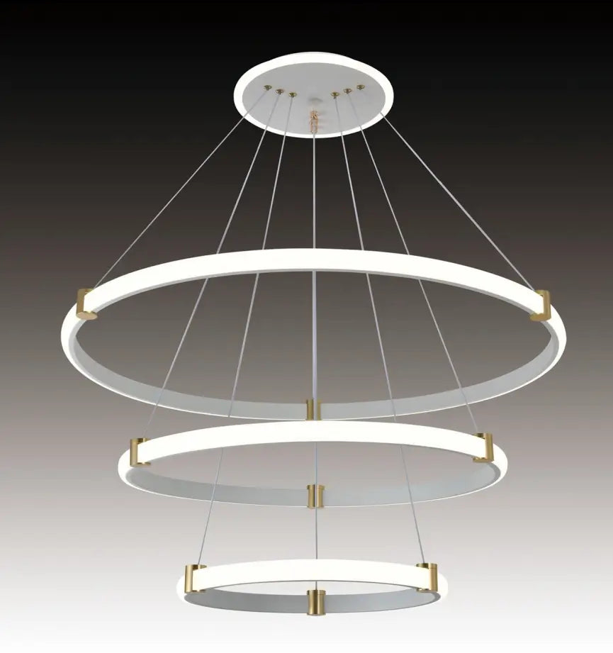 Lustra LED Clara , Culoare Alba, 3 Cercuri 40cm 60cm și 80cm