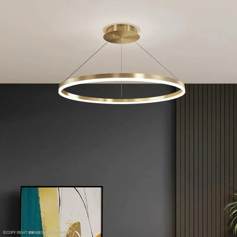Lustra LED Cerc Auriu Edana, 60 cm, cu Telecomandă WiFi