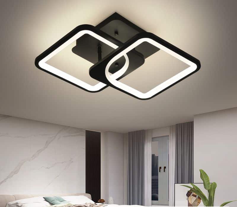 Lustra Led Neagra 2 Square 35W