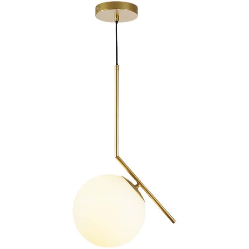 Lustra Aurie Glob Alb Mat, E27 maxim 40W, Sticla D15cm
