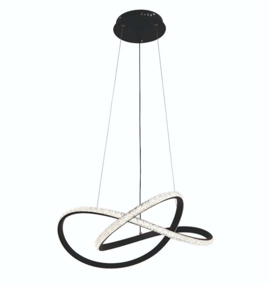 Lustra Neagra Led Anemone tip Suspensie 52W, 600MM