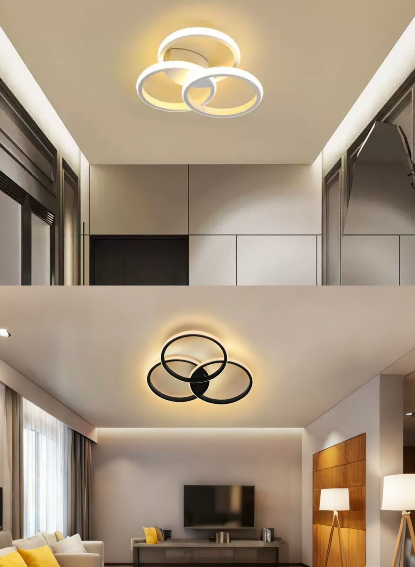 Lustra Led Neagra Ayle D300 30W Telecomanda