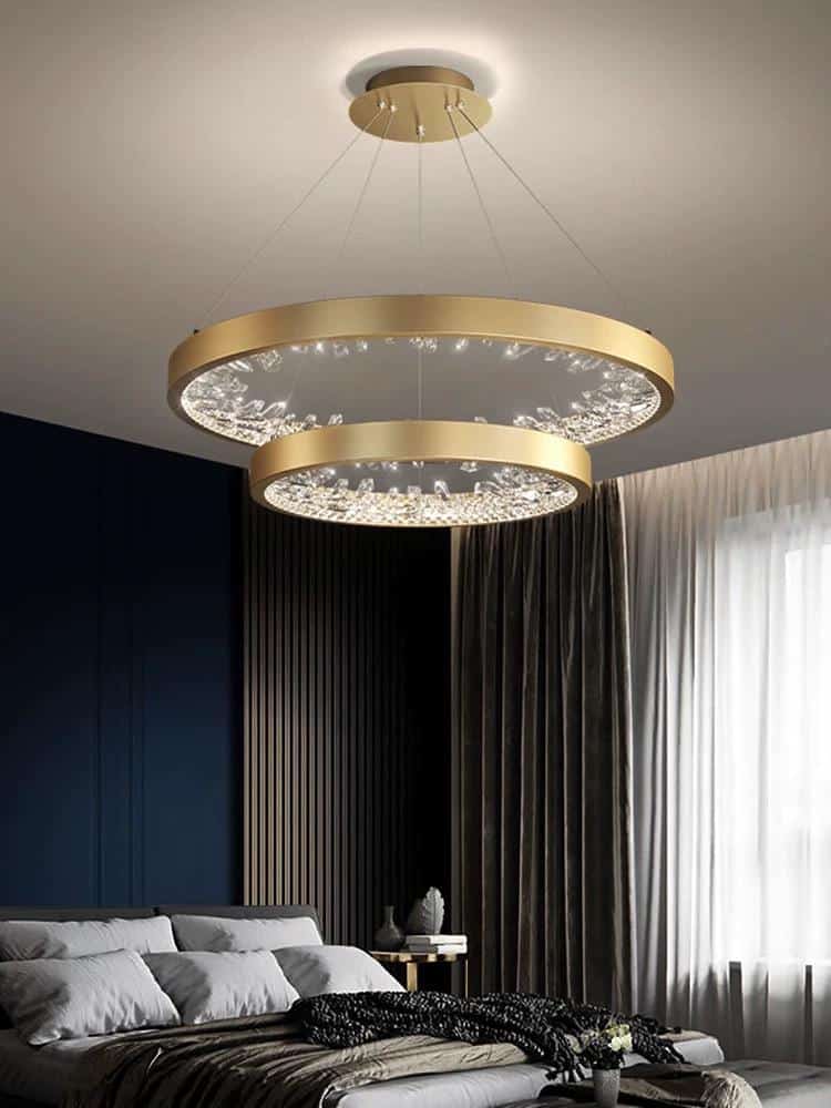 Lustra LED Aurie 2 Cercuri D40+60cm, Telecomanda Wifi 2.4G