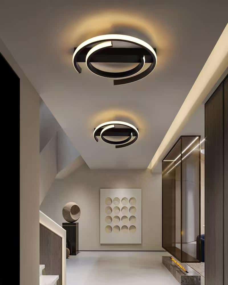 Aplica LED Neagra Calia 30W, D300mm, 3 Functii Lumina