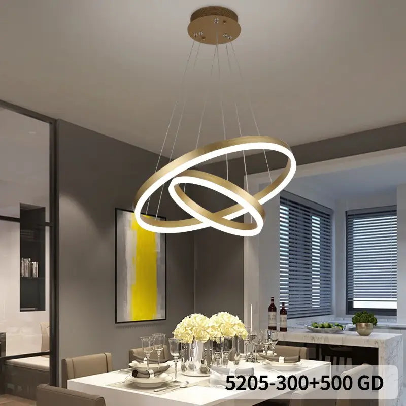 Lustra LED Aurie Elysia, 2 Cercuri, Telecomandă, 100W