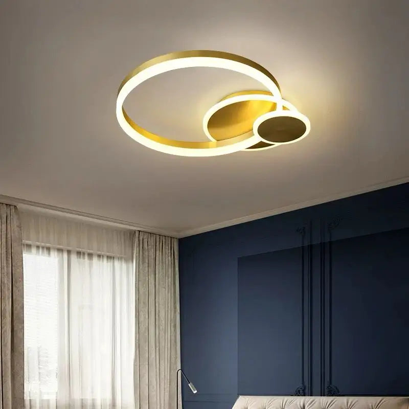 Lustra LED Aurie Flaviana, 3 Cercuri, Telecomandă, 120W