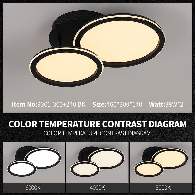 Lustra Neagra Led Hanne, 38×2w, Telecomanda