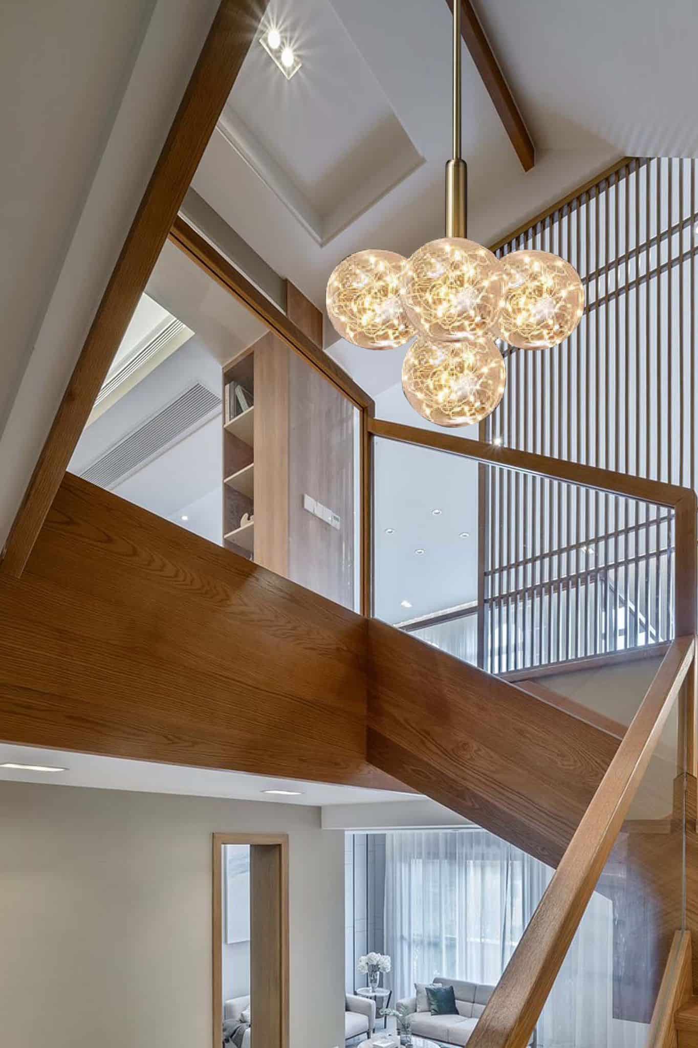 Lustra Led Lysera 5 Globuri 36w 330×H1000mm