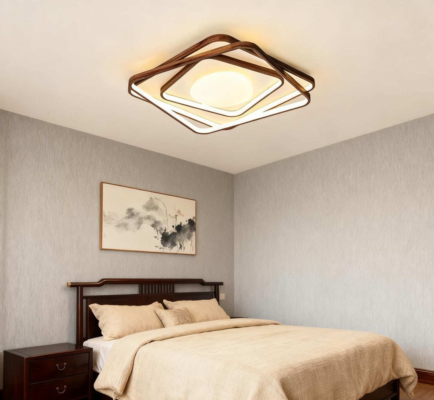 Lustra Patrat Ophira D500 93×2W Telecomanda