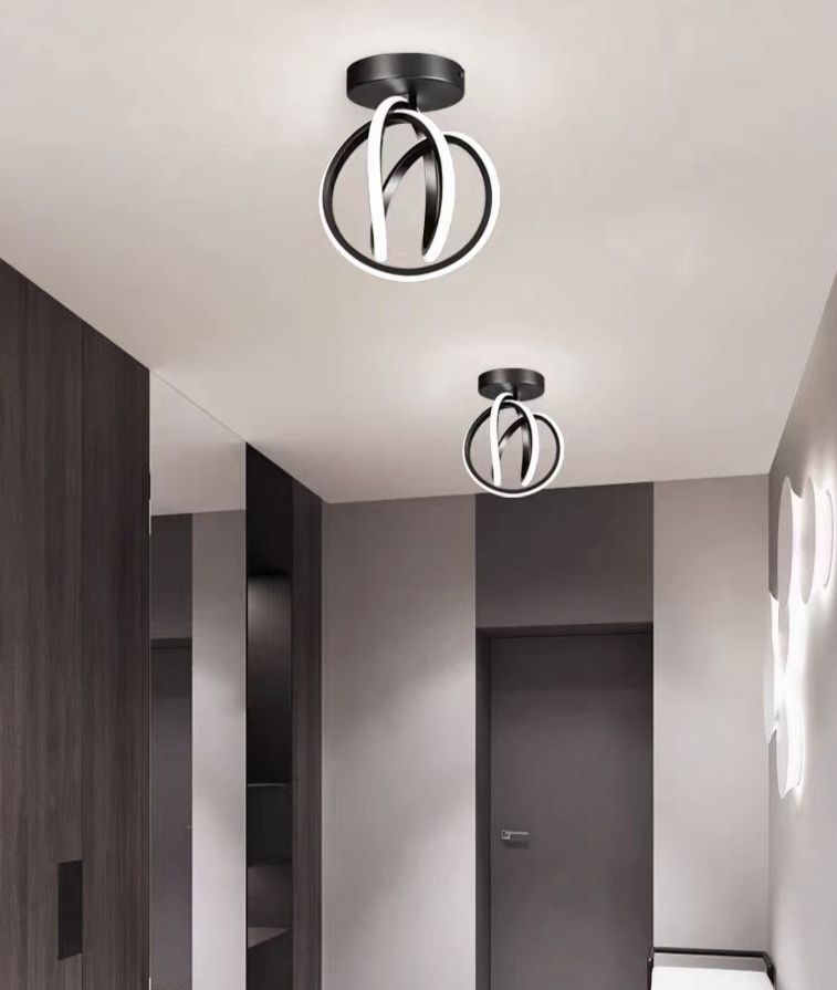 Lustra LED Ezra Neagra 28W cu 3 Functii Lumina