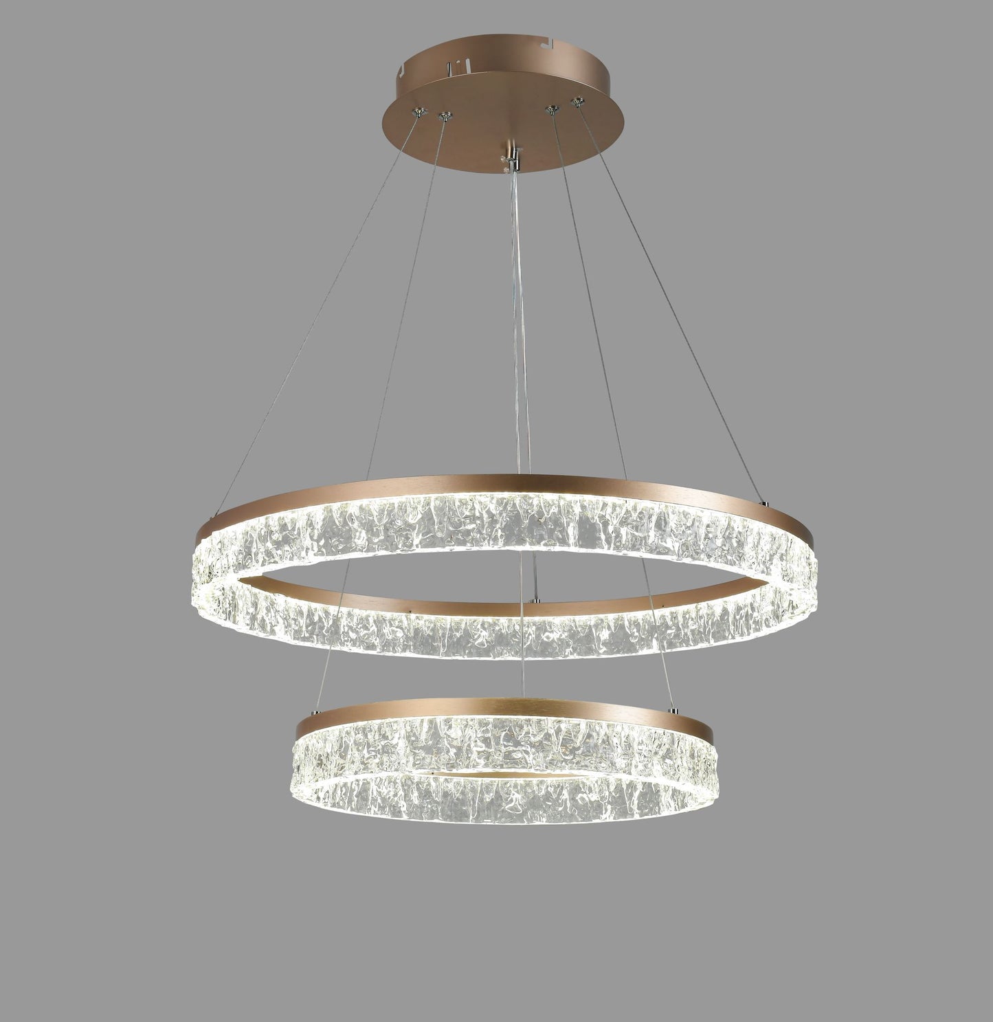 Lustra Suspendata LED Theron 40+60CM, Telecomanda, Dimabil