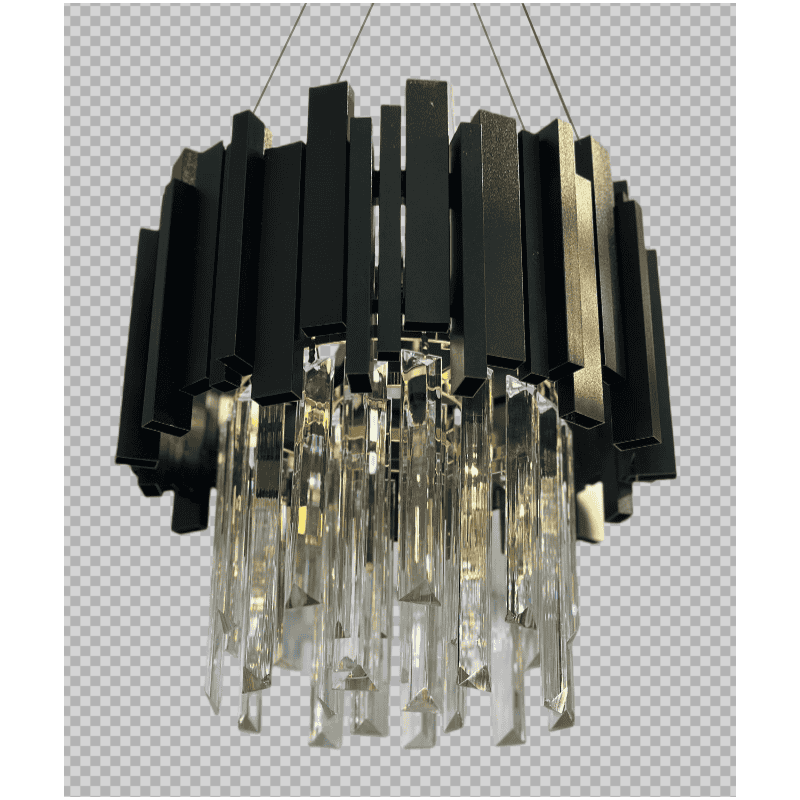 Candelabru de Cristal pe Lanț Negru D300 3xE14/40W