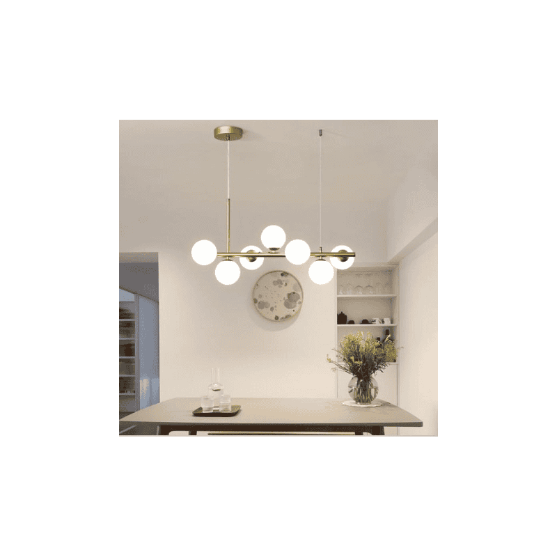 Lustra LED Infinity Globes cu 7 Glob Alb Mat G9