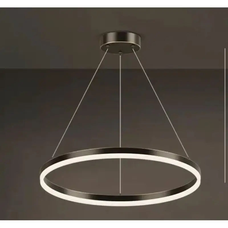 Lustra LED Daria , Cercuri, 40 cm Telecomandă, 80W Negru