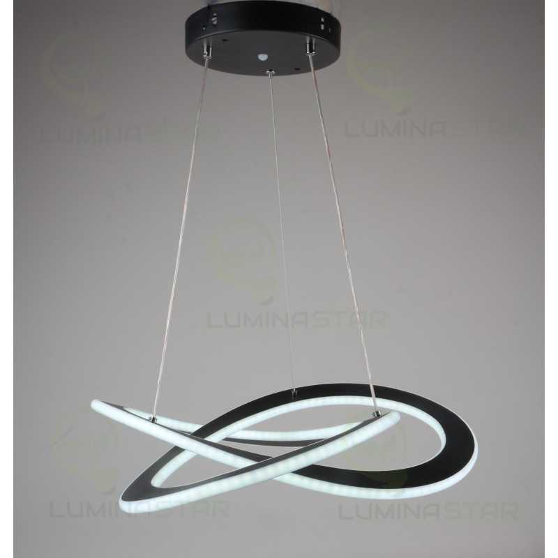 Lustra LED Neagra Selis, Suspendata, Telecomanda, 120W