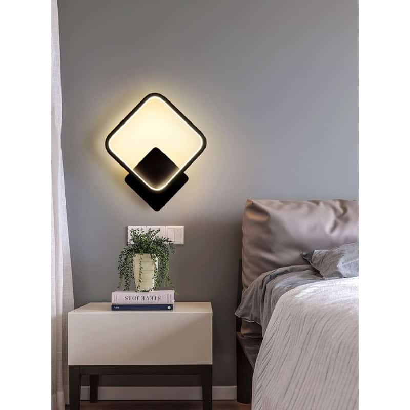 Aplica LED Perete Negru Patrat 26W Lumina rece