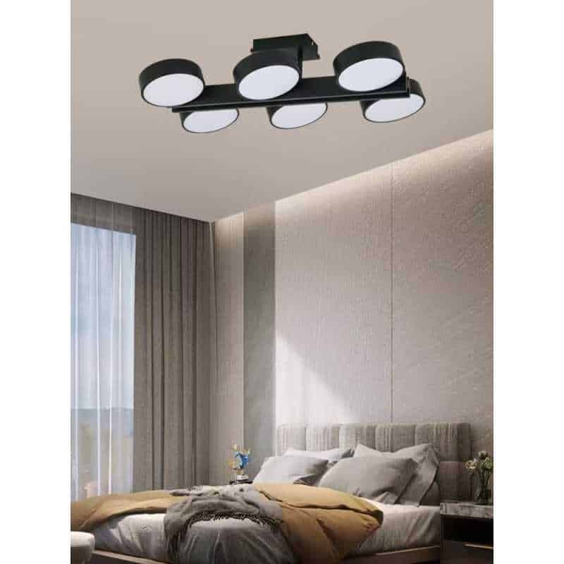 Lustra LED Neagra Azalia 6x12w Telecomanda