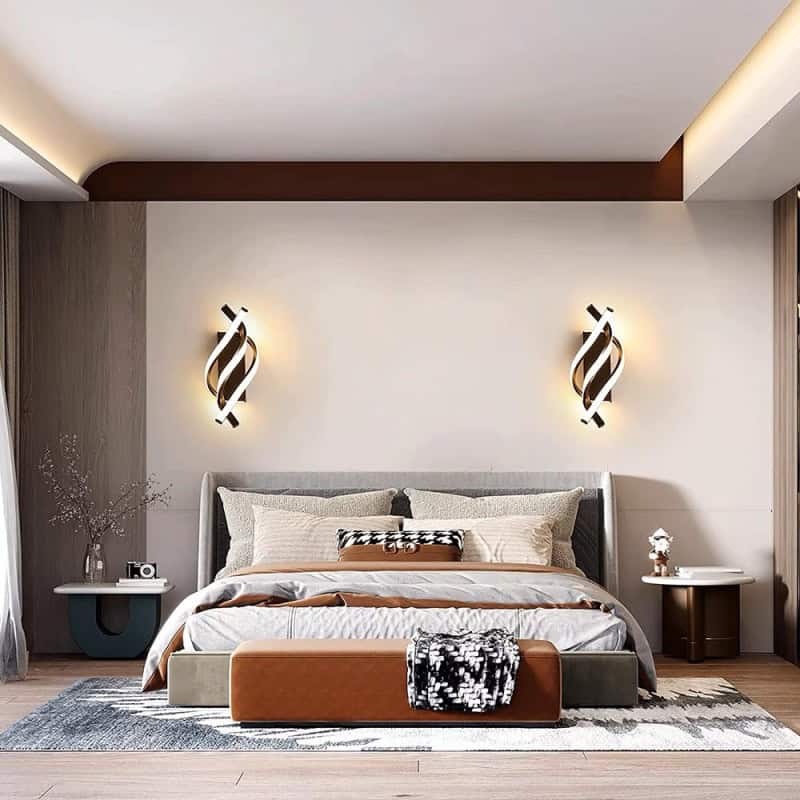 Aplica Led Neagra Perete Spiral, 20W