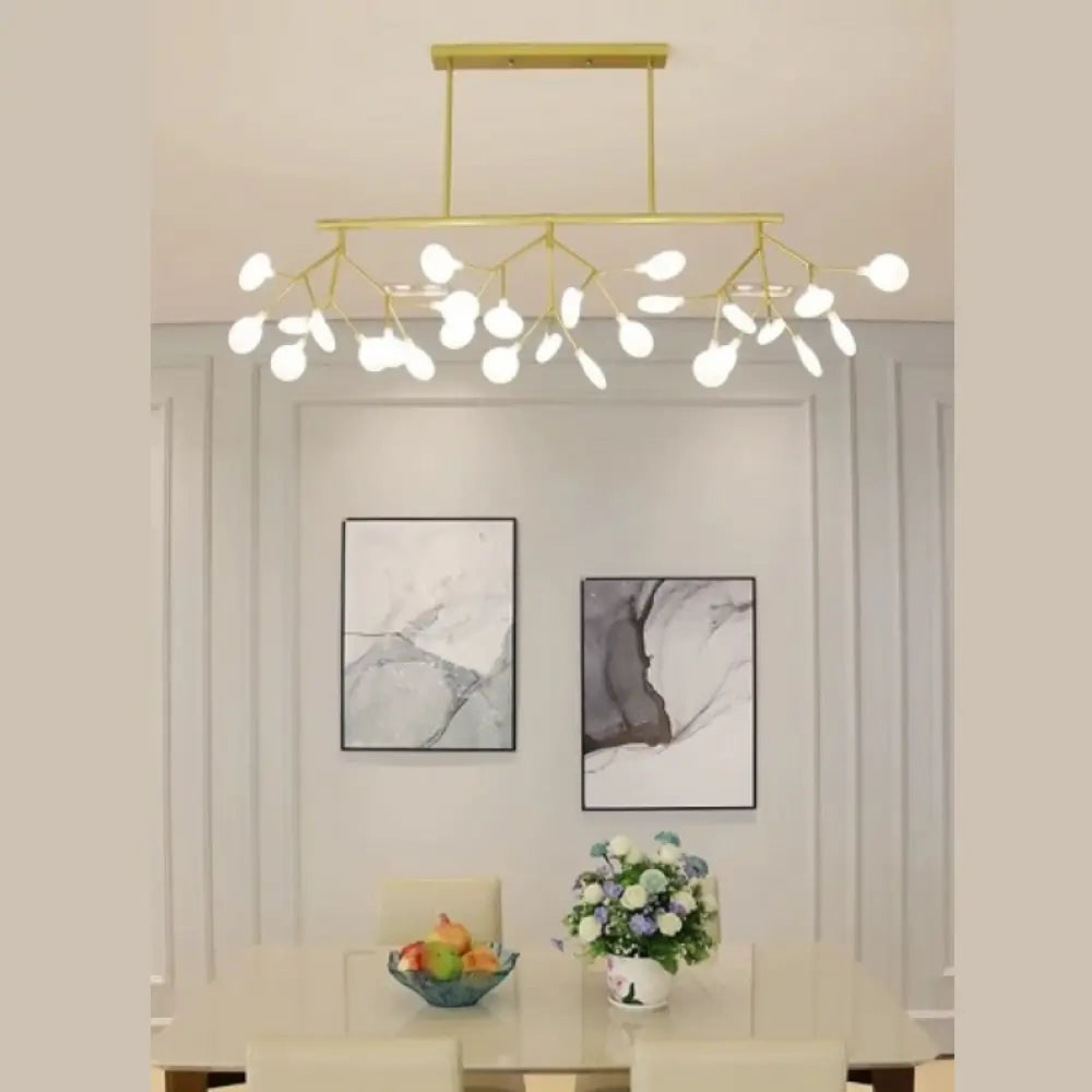Lustra Suspendată LED Helia, Elegantă, 54W, Aurie