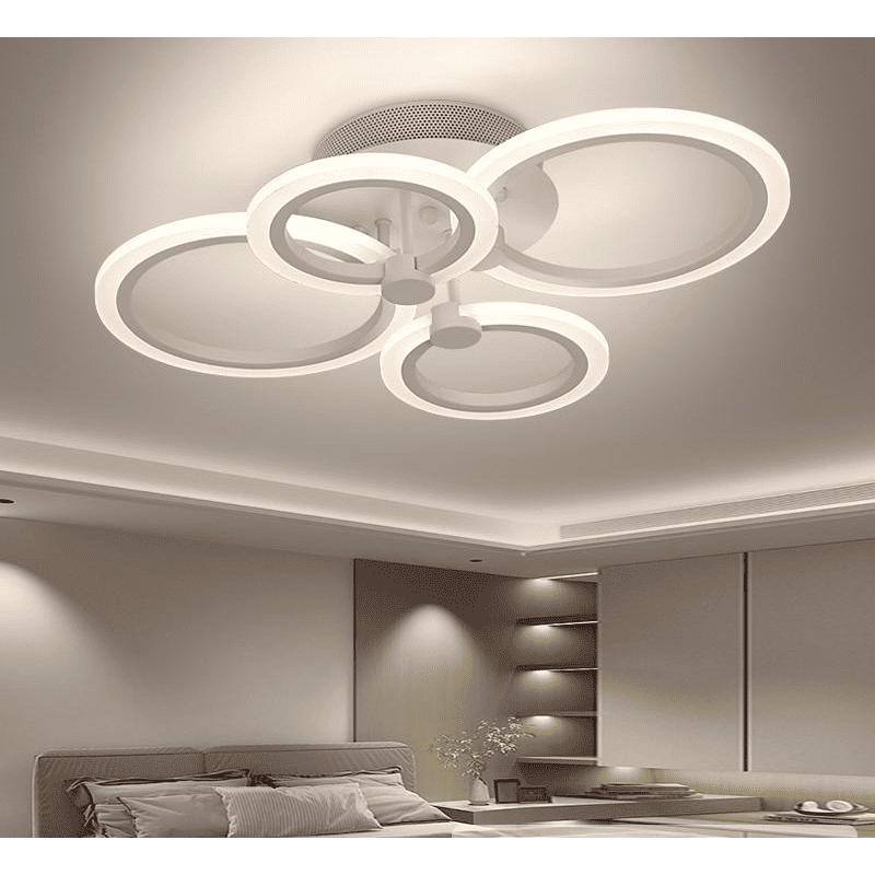 Lustra LED Elestria White 4 cercuri Telecomanda 72W