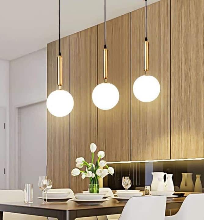 Lustra Suspendata Elisara Gold 3 Globuri Albe Mat E27 Max 60w/Bec