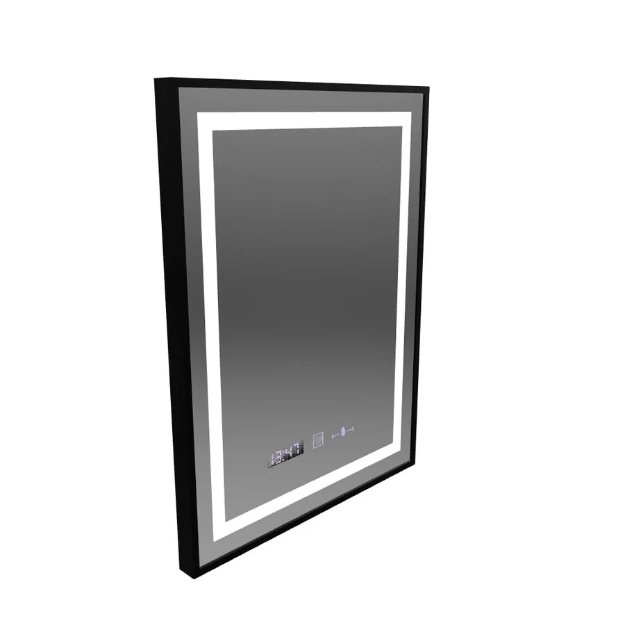 Oglinda LED Rectangulara, 60x80cm, Premium Verite Majeste Noir Motion Glow Marcello, Sistem Dezaburire, Ceas & Termometru, Dimabila