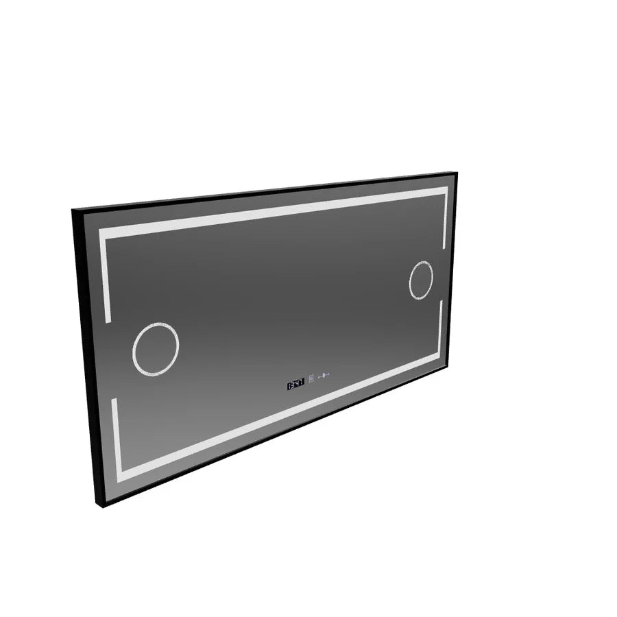 Oglinda LED Rectangulara, 160x80cm, Premium, Senzor Motion Glow Marcello, Sistem Dezaburire, Ceas & Termometru, Lupa Cosmetica, Dimabila
