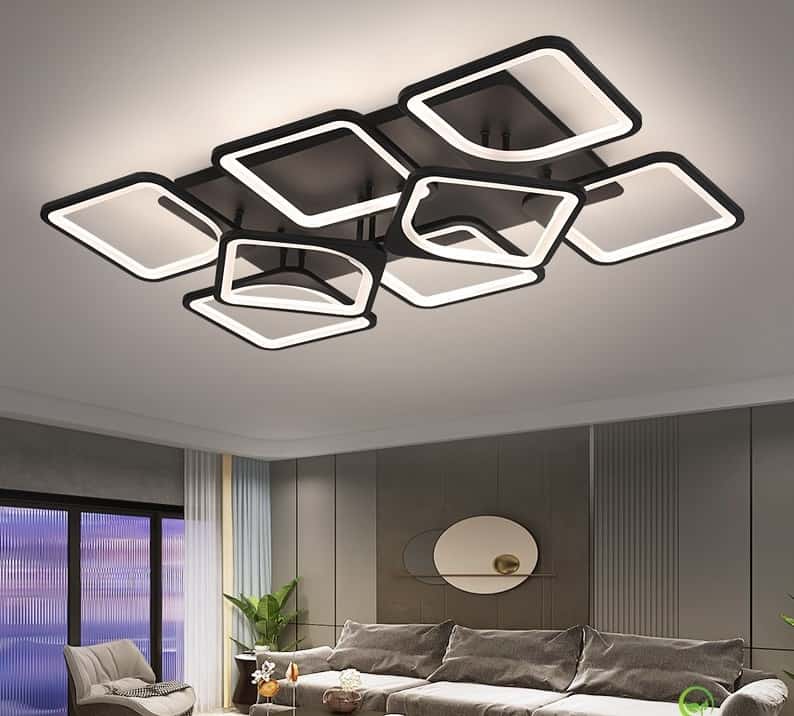 Lustra LED Elsinore 8 Black 260W Telecomanda