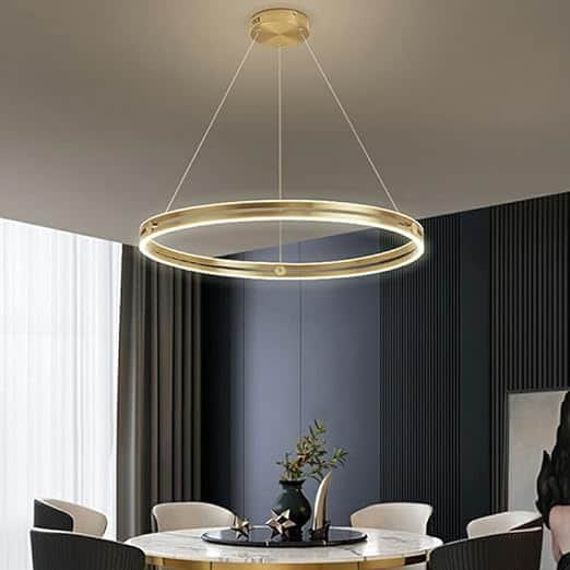 Lustra LED Evelyn Gold Ring 60cm Diametru Putere 136W