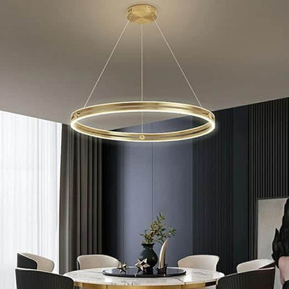 Lustra LED Evelyn Gold Ring 60cm Diametru Putere 136W