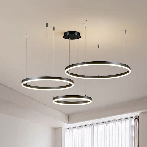 Lustra LED Isabelle Brown 144W 3 Circle 80cm+60cm+40cm