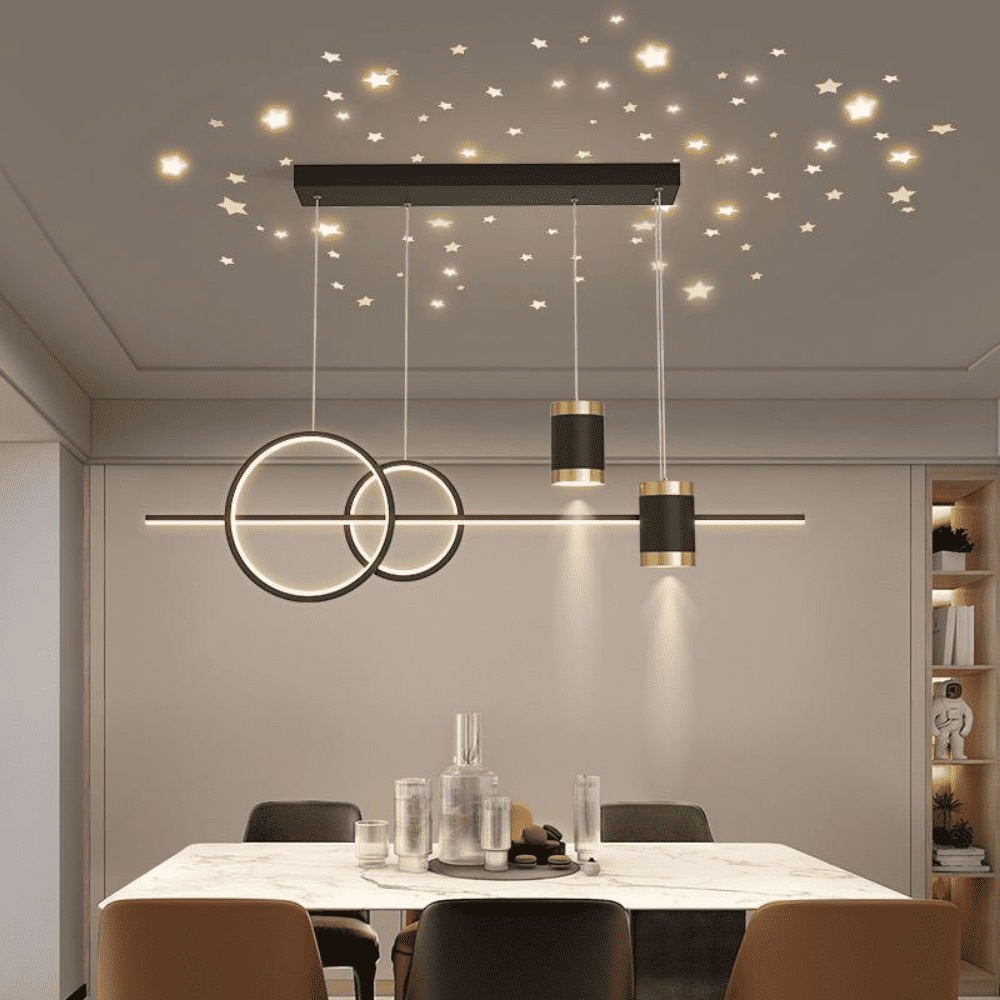Lustra LED Nova Black 108W Telecomanda Proiector
