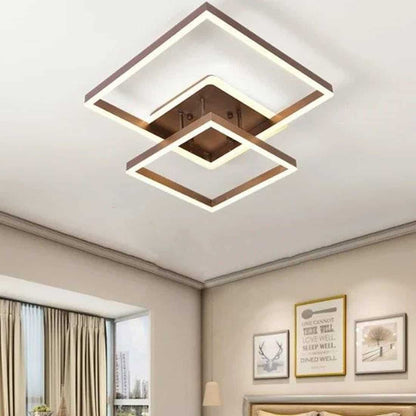 Lustra LED Maeve Brown Patrate 160W Telecomanda