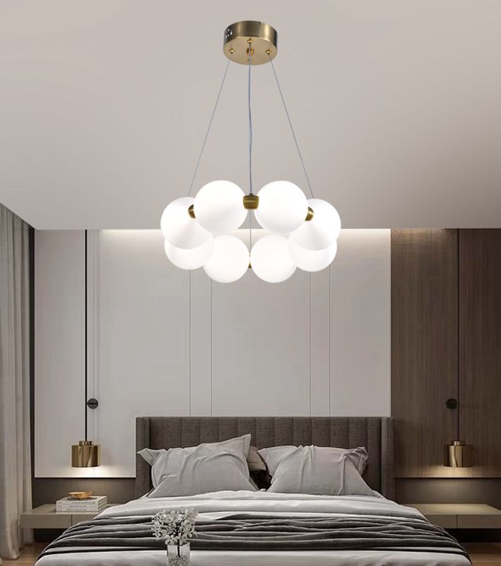 Lustra Aurie Anyes 8 Globuri Albe D400 26W