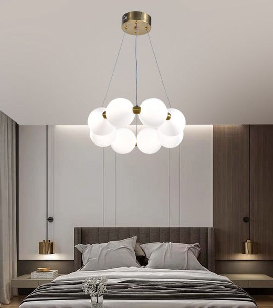 Lustra Aurie Anyes 8 Globuri Albe D400 26W