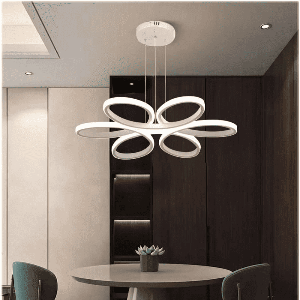 Lustra LED Evie White Suspendata 120W Telecomanda