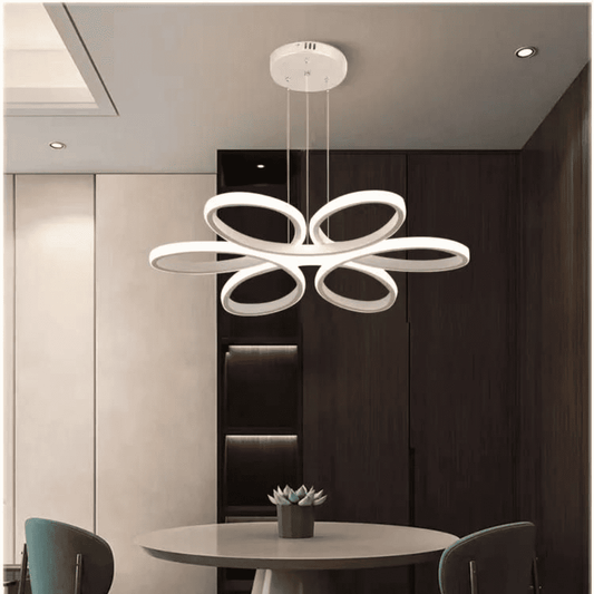 Lustra LED Evie White Suspendata 120W Telecomanda