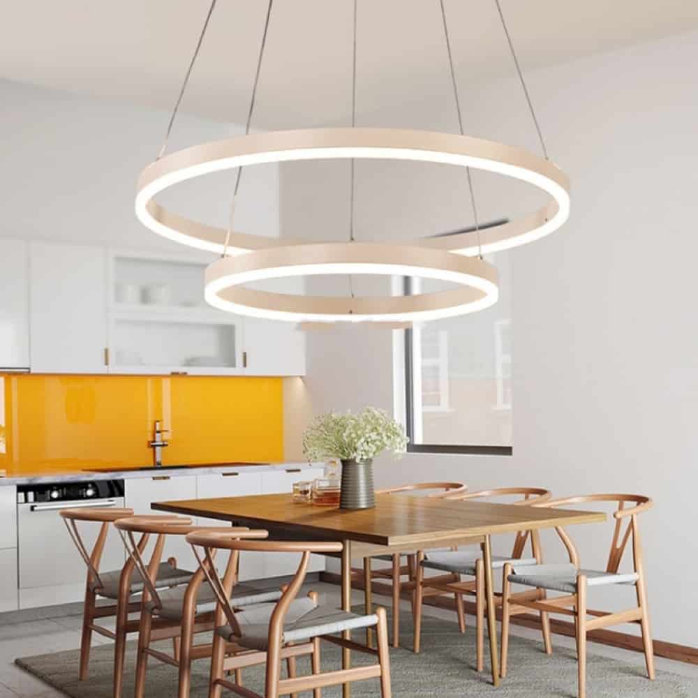 Lustra LED Ella White 2 Cecuri Telecomanda 100W