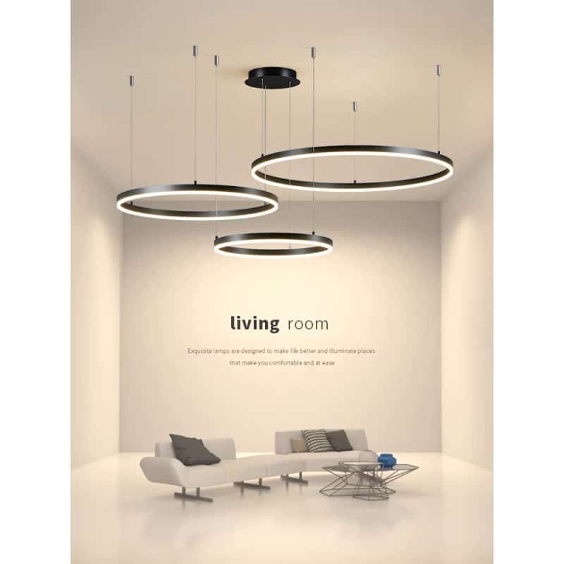Lustra LED Isabelle Brown 144W 3 Circle 80cm+60cm+40cm