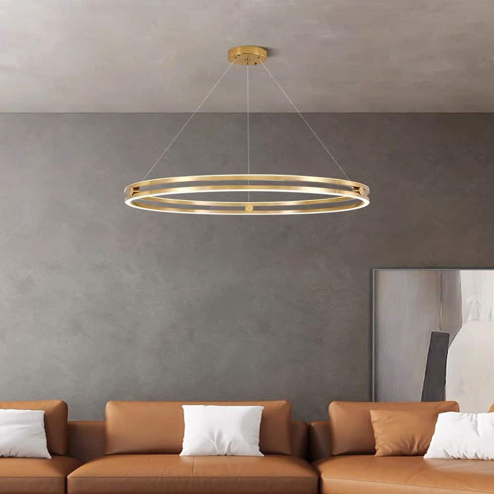 Lustra LED Evelyn Gold Ring 60cm Diametru Putere 136W