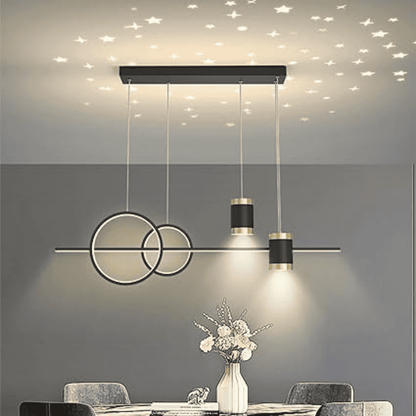 Lustra LED Nova Black 108W Telecomanda Proiector
