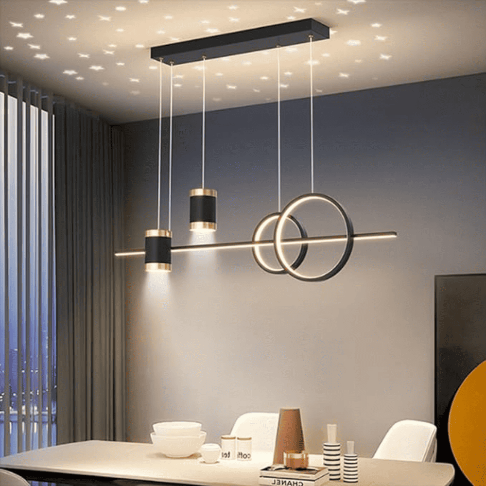 Lustra LED Nova Black 108W Telecomanda Proiector