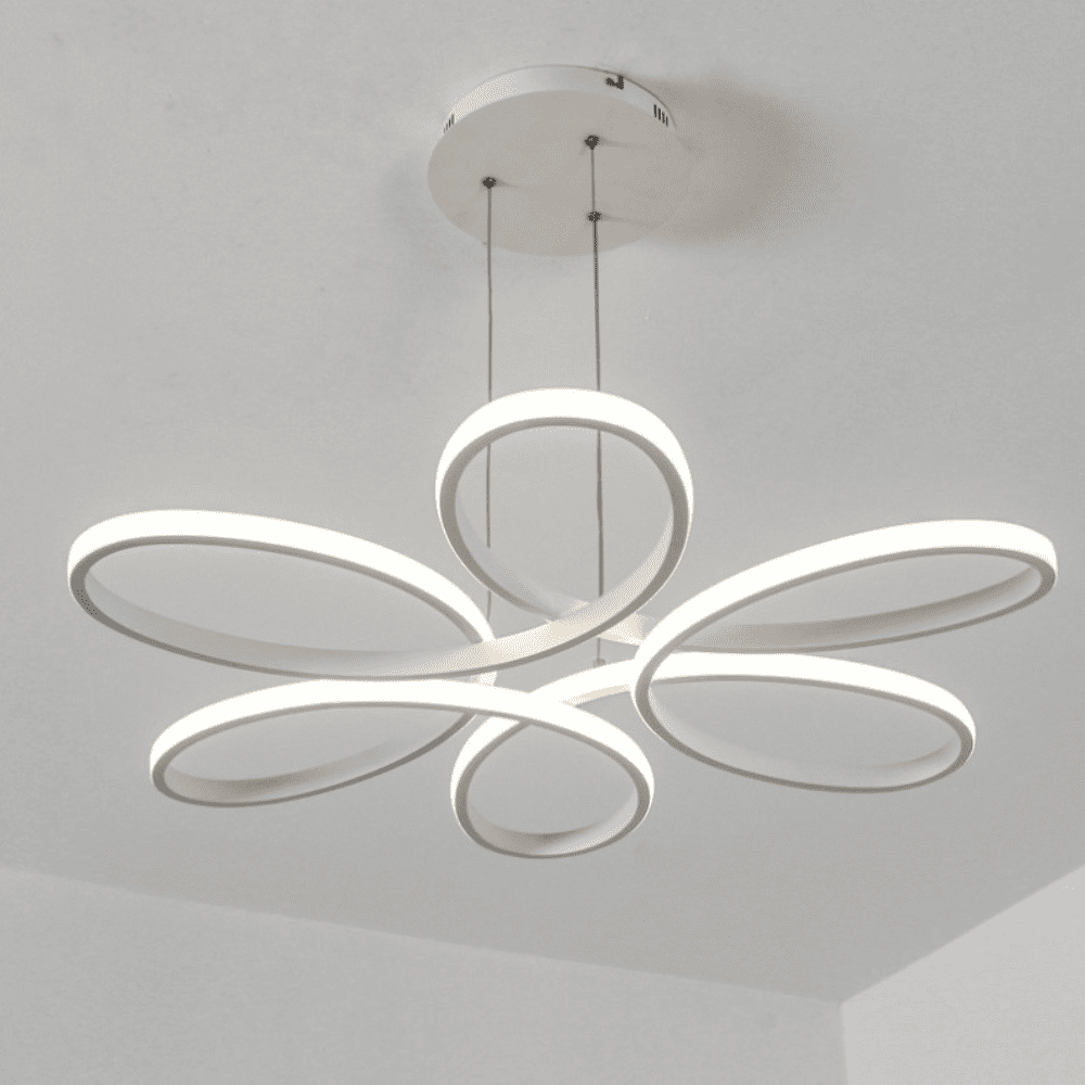 Lustra LED Evie White Suspendata 120W Telecomanda