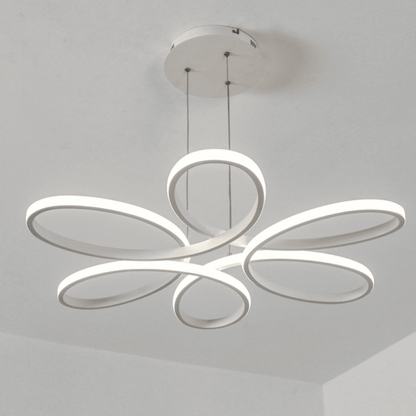 Lustra LED Evie White Suspendata 120W Telecomanda