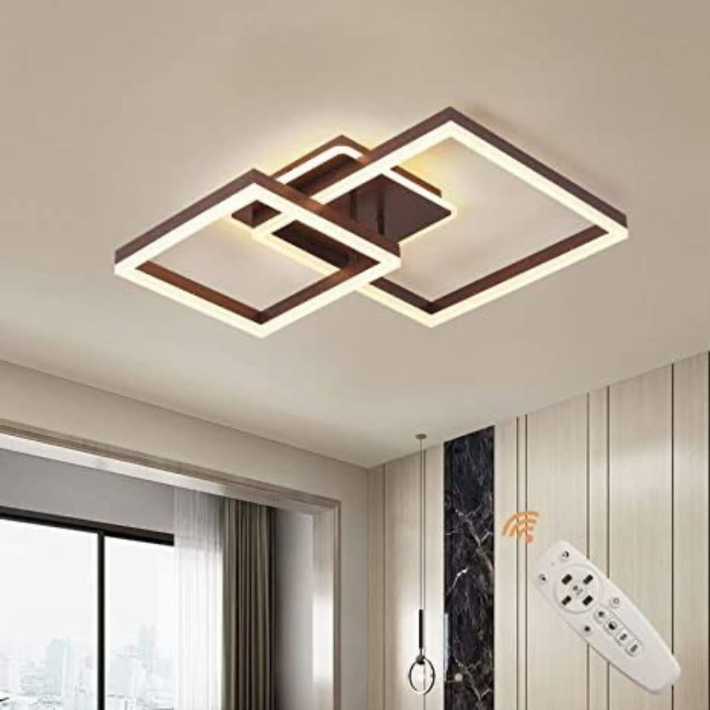 Lustra LED Maeve Brown Patrate 160W Telecomanda