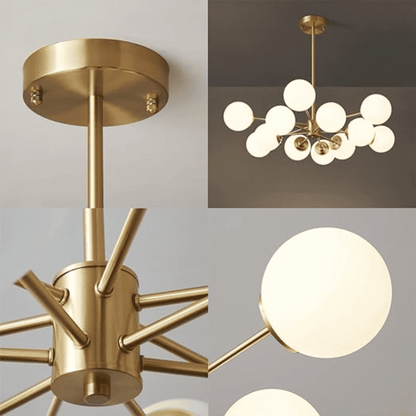 Lustra Isabeau Gold 12 Globuri Albe Mat E27