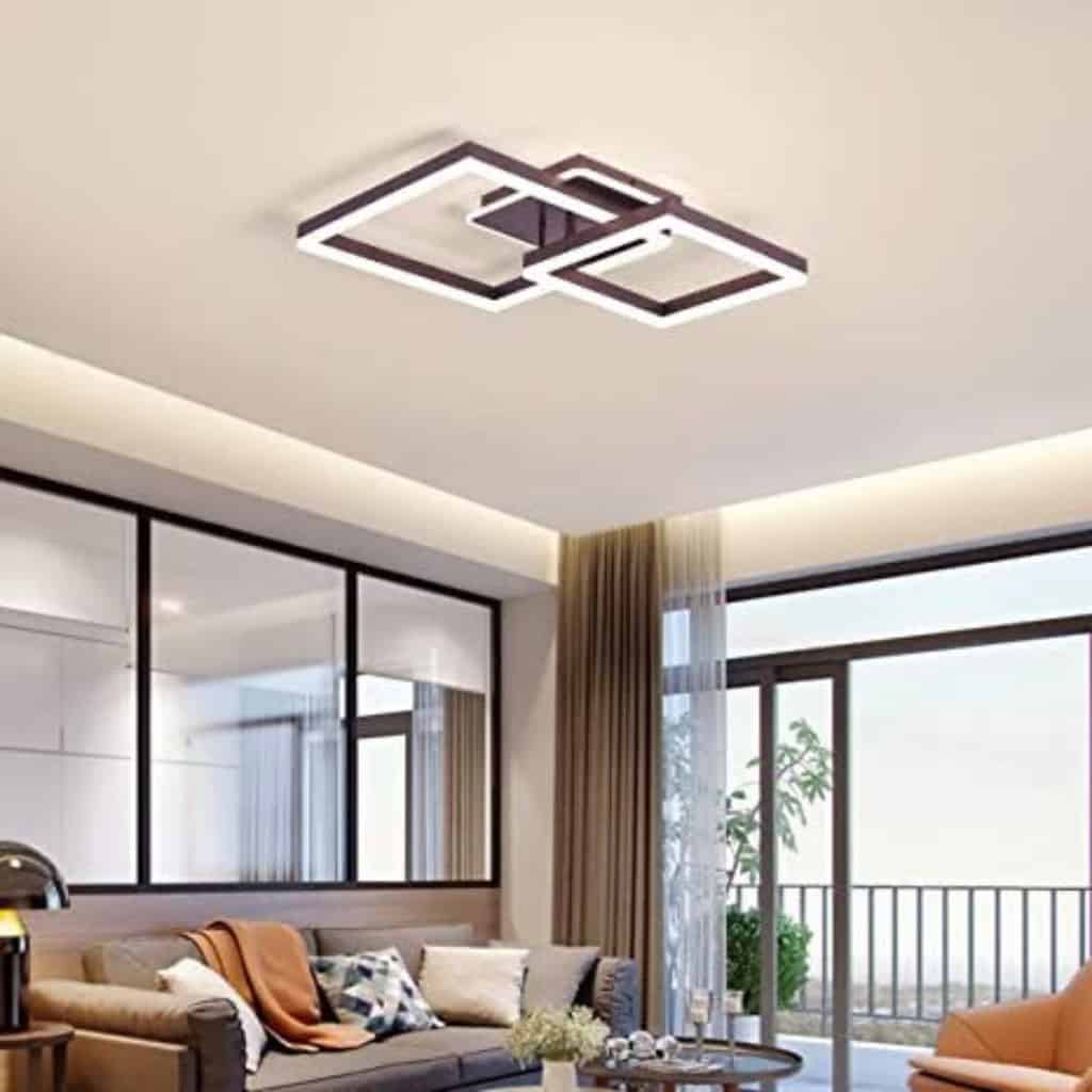Lustra LED Maeve Brown Patrate 160W Telecomanda